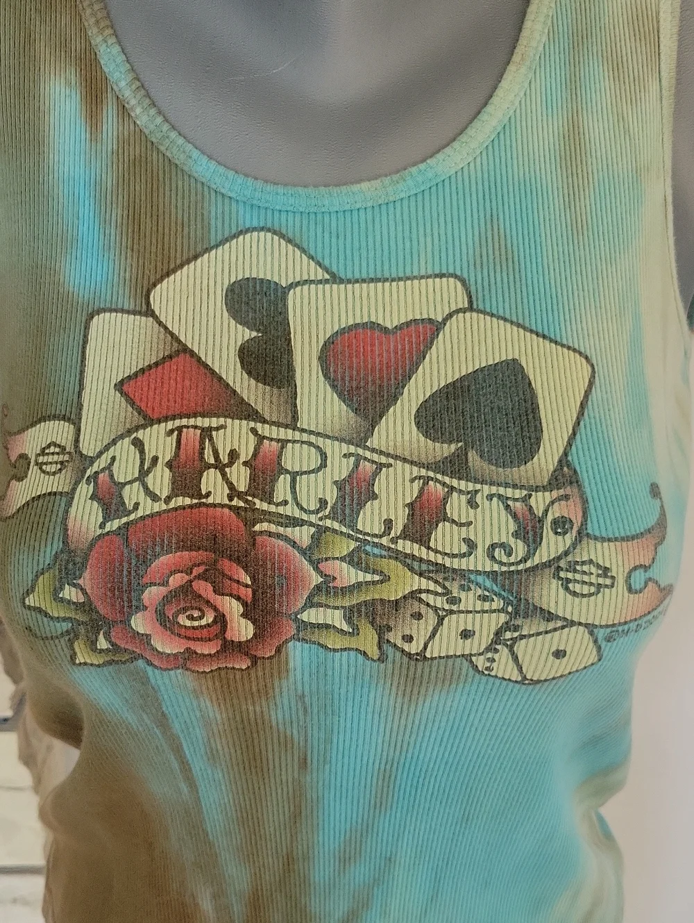 Harley-Davidson Tank Top Medium Blue Tie-dye Vintage